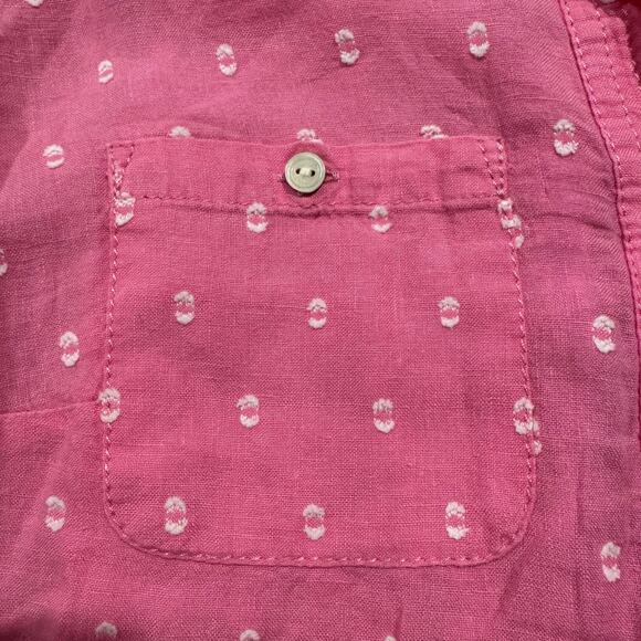 Talbots Top Linen Y2K Preppy Valentines Feminine Cottage Girly Swiss Dot Pink XS - Picture 4 of 6